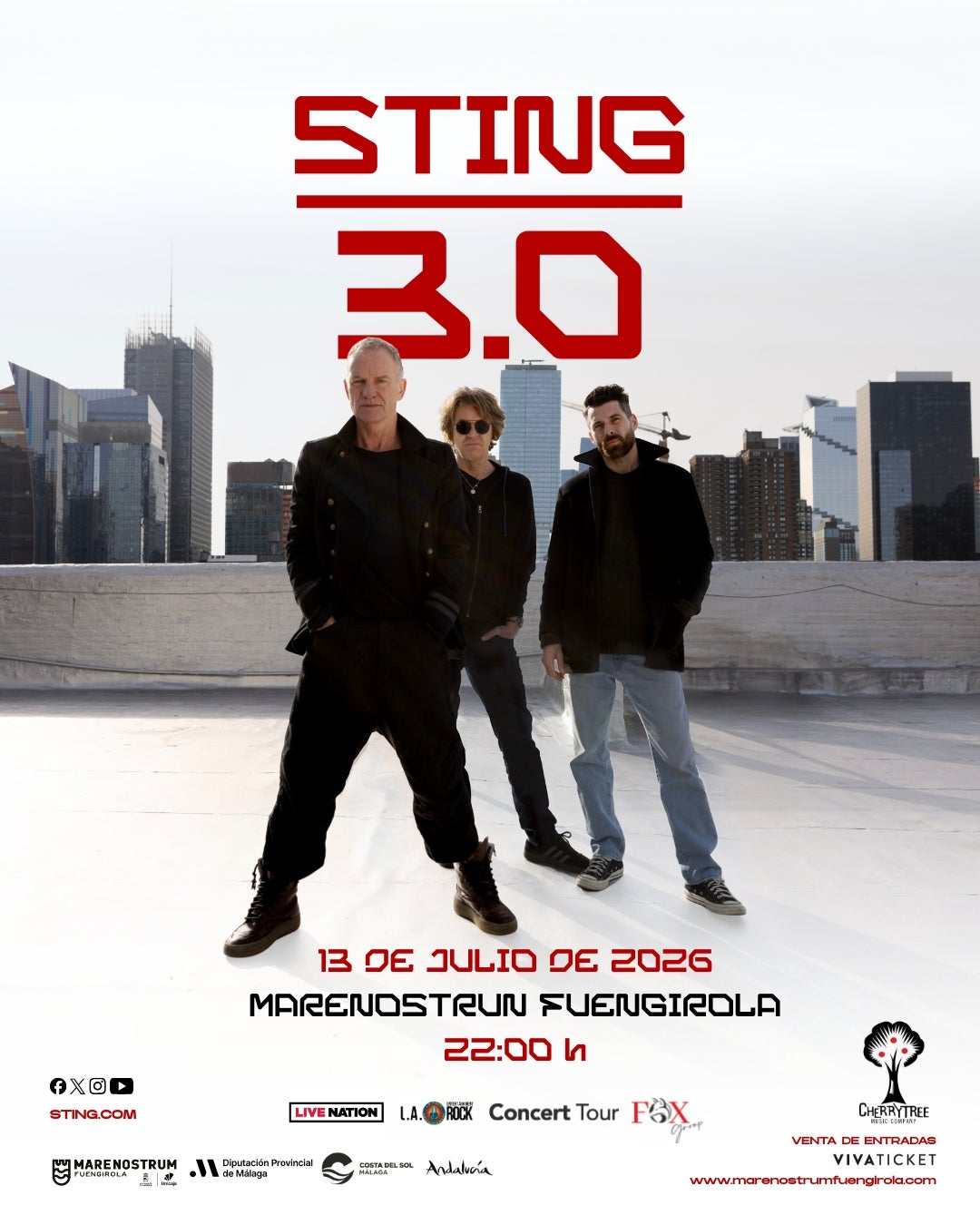 La gira "Sting 3.0" llegará el próximo verano a Marenostrum Fuengirola La gira "Sting 3.0" llegará el próximo verano a Marenostrum Fuengirola