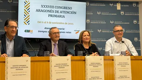 Galve, Catalán, Ortín y Vallés en rueda de prensa Galve, Catalán, Ortín y Vallés en rueda de prensa