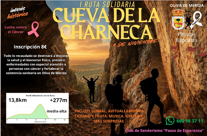 El domingo se desarrollará la I ruta solidaria Cueva de la Charneca El domingo se desarrollará la I ruta solidaria Cueva de la Charneca