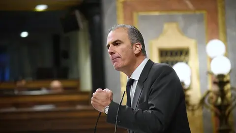 El vicepresidente de Vox, Javier Ortega Smith, durante un Pleno del Congreso El vicepresidente de Vox, Javier Ortega Smith, durante un Pleno del Congreso