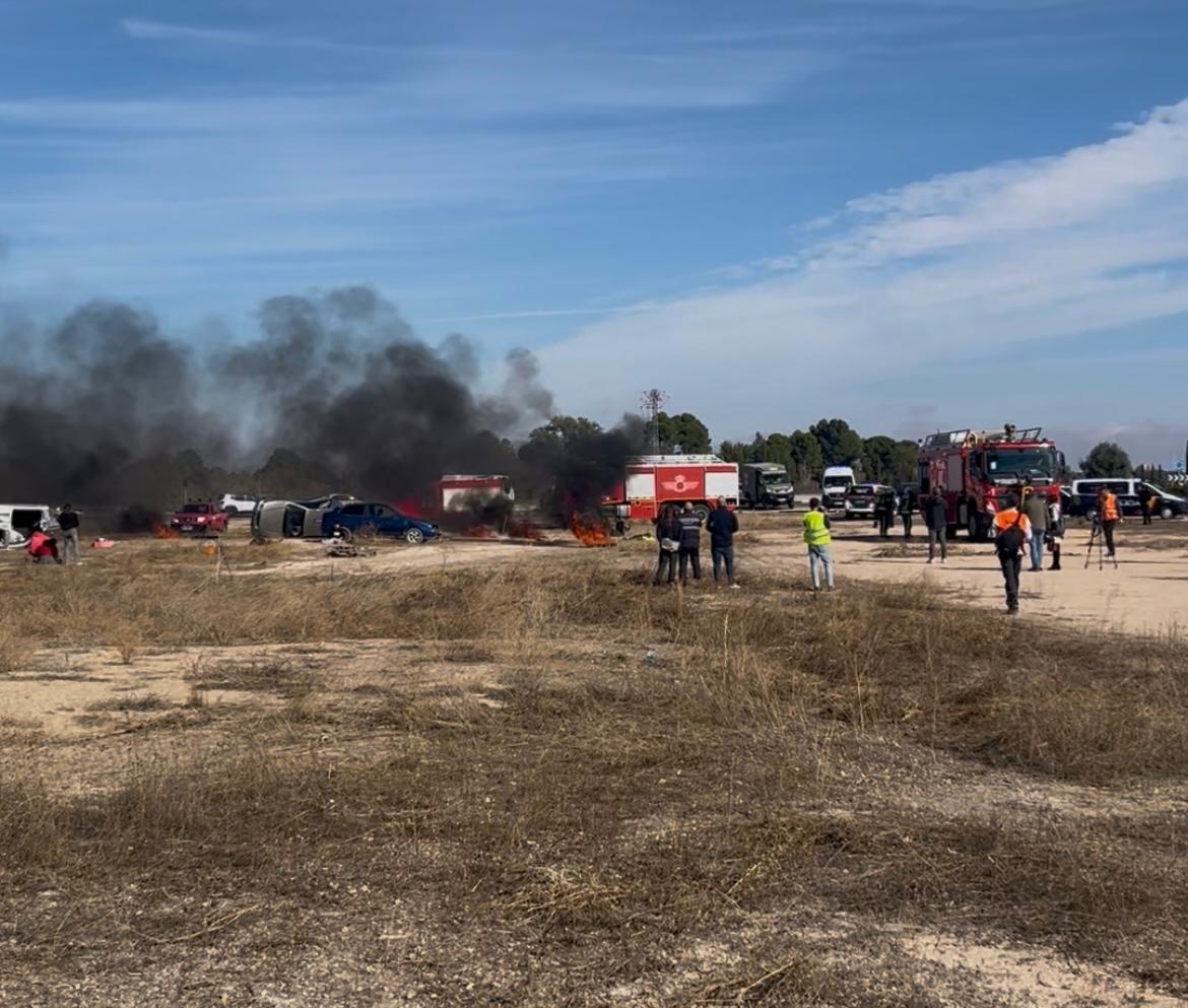 Albacete vive un simulacro de accidente aéreo Albacete vive un simulacro de accidente aéreo