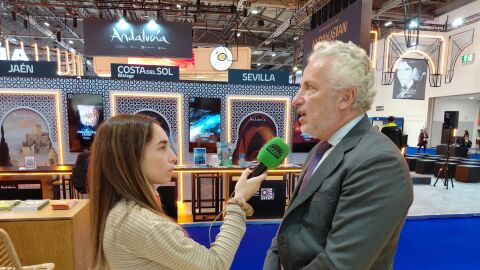 EL Gerente de la Fundaci&oacute;n Palma 365, Pedro Homar, en la World Travel Market de Londres. 