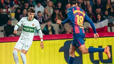 Yago de Santiago, en el partido en Montjuic ante el Barcelona. Yago de Santiago, en el partido en Montjuic ante el Barcelona.