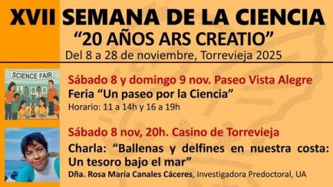 Ars Creatio te invita a celebrar la XVII Semana de la Ciencia con las actividades científicas de este fin de semana, charlas y una observación astronómica Ars Creatio te invita a celebrar la XVII Semana de la Ciencia con las actividades científicas de este fin de semana, charlas y una observación astronómica