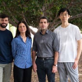 Los investigadores del IN CSIC-UMH Giovani Usseglio, Teresa Femenía, Andreas Kardamakis y Kuisong Song. 