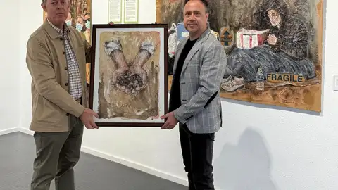 El pintor extremeño Damián Retamar dona una obra valorada en 4.000 euros para la Gala Benéfica del Club Rotary de Mérida El pintor extremeño Damián Retamar dona una obra valorada en 4.000 euros para la Gala Benéfica del Club Rotary de Mérida