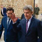Núñez Feijóo a su llegada a la Cámara de Comercio de Ciudad Real