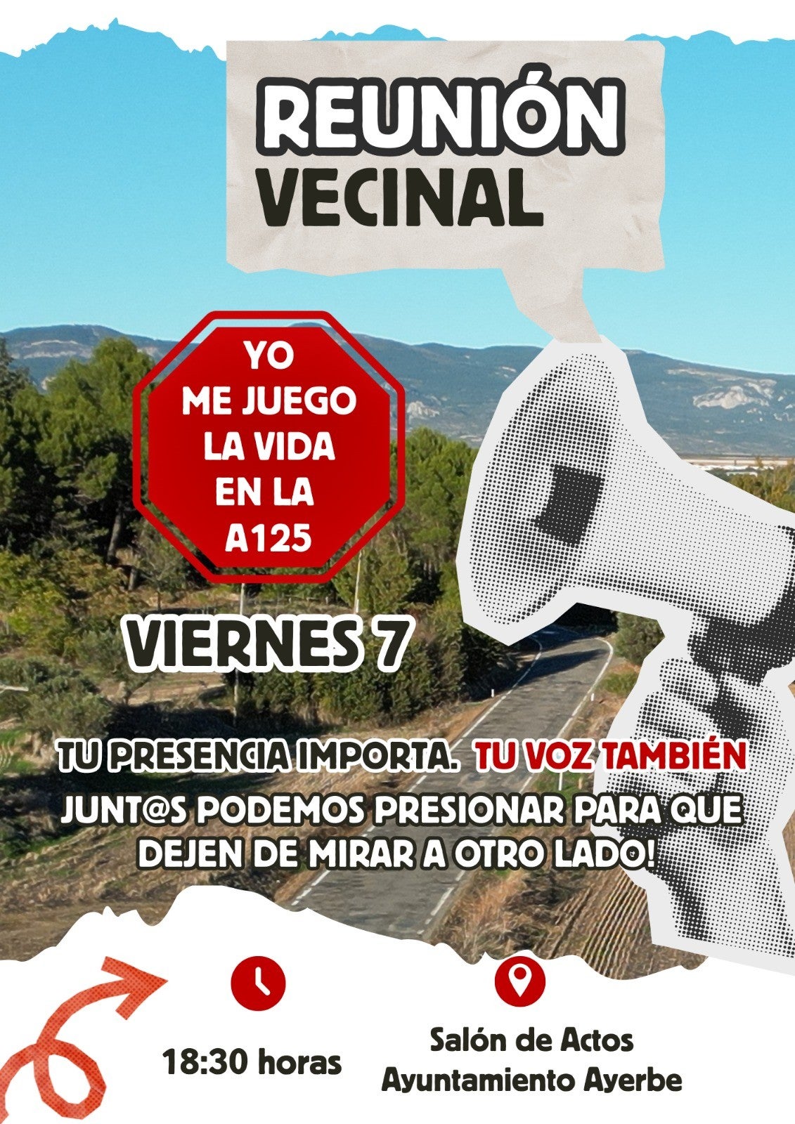 Movilizaciones para pedir la mejora de la A-125 en Huesca Movilizaciones para pedir la mejora de la A-125 en Huesca