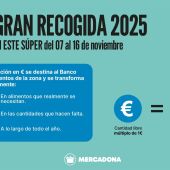 Mercadona se suma a la Gran Recogida de Alimentos con 72 tiendas