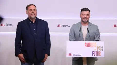 Oriol Junqueras i Gabriel Rufián, en una imatge d'arxiu Oriol Junqueras i Gabriel Rufián, en una imatge d'arxiu