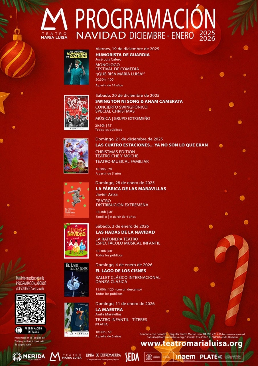 El Teatro María Luisa presenta su programación de Navidad con seis espectáculos para todos los públicos y su I Festival de Comedia El Teatro María Luisa presenta su programación de Navidad con seis espectáculos para todos los públicos y su I Festival de Comedia