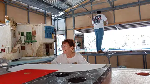 Uno de los talleres de los maestros belenistas Uno de los talleres de los maestros belenistas