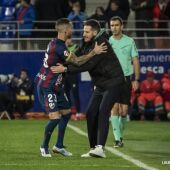 Sergi Guilló durante el último choque en El Alcoraz
