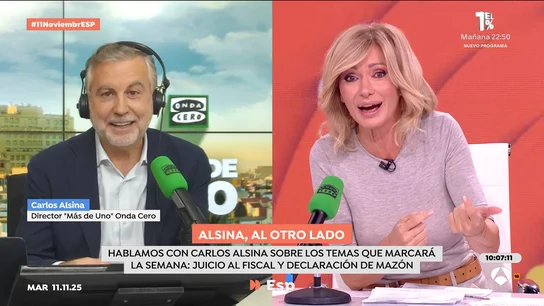 Alsina en Espejo Público: "Quiero pensar que Mazón no va a borrar sus 'whatsapps' porque en ese caso Sánchez defendería su inocencia" Alsina en Espejo Público: "Quiero pensar que Mazón no va a borrar sus 'whatsapps' porque en ese caso Sánchez defendería su inocencia"