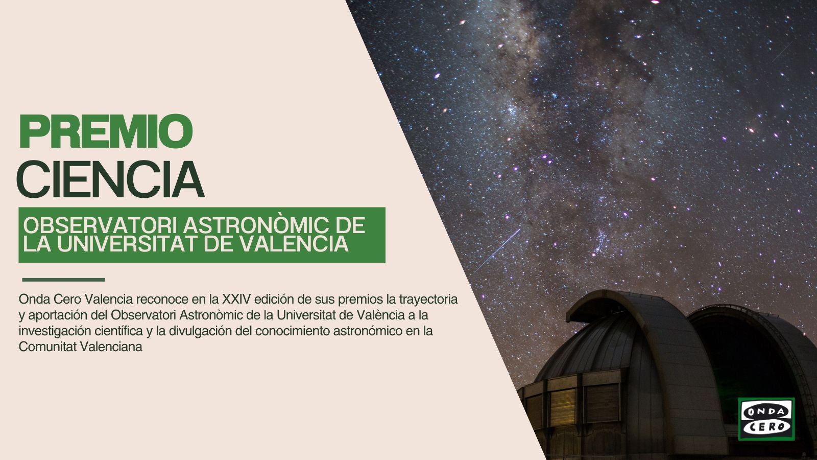 Observatori Astronòmic de la Universitat de València, Premio Ciencia