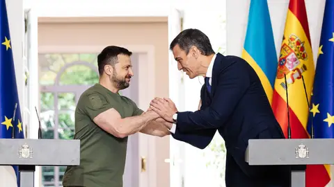 Zelenski y Pedro Sánchez durante la visita del ucraniano en 2022 Zelenski y Pedro Sánchez durante la visita del ucraniano en 2022