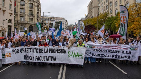 Los m&eacute;dicos salen a las calles de Madrid para protestar contra el Estatuto Marco