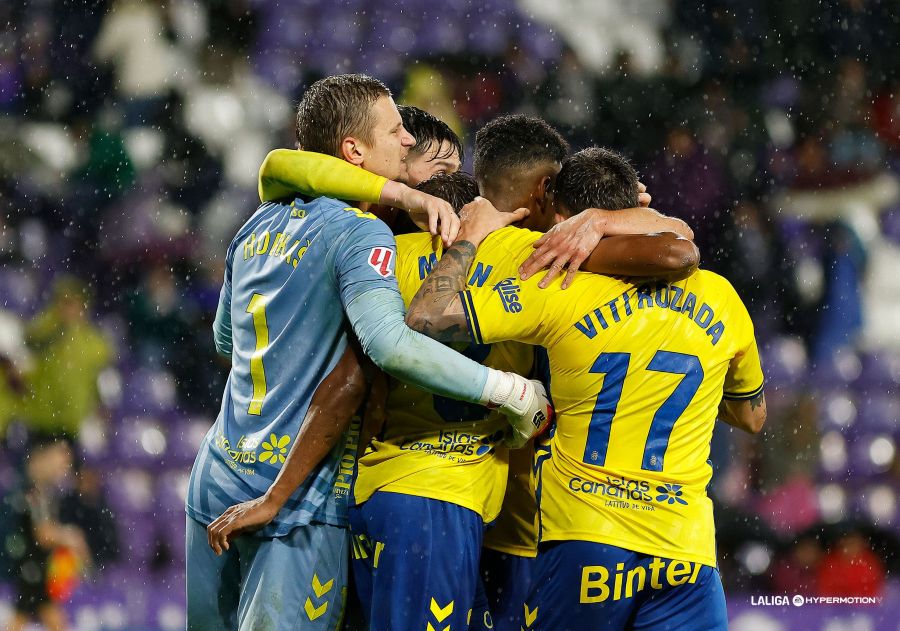 Celebración de una victoria de Las Palmas Celebración de una victoria de Las Palmas