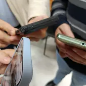 Una foto de archivo de móviles Una foto de archivo de móviles