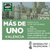 Más de uno Valencia con Begoña Perpiñá y Andrea Agut celebramos el 35 aniversario de Onda Cero