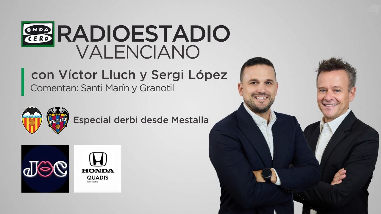 Sigue el derbi entre el Valencia CF y el Levante UD desde Mestalla en una edición especial del Radioestadio Valenciano Sigue el derbi entre el Valencia CF y el Levante UD desde Mestalla en una edición especial del Radioestadio Valenciano