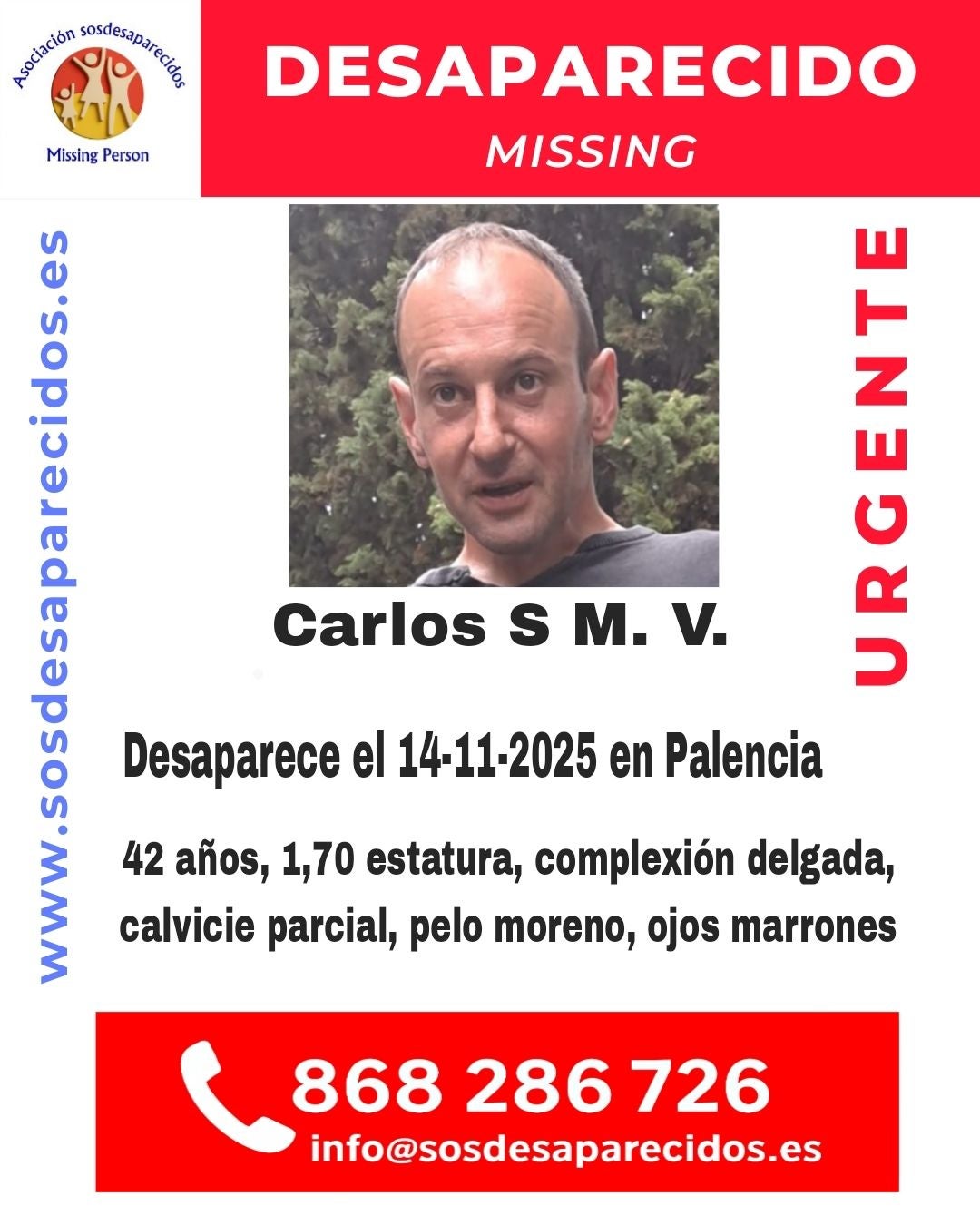 Desaparecido en Palencia un hombre de 42 años Desaparecido en Palencia un hombre de 42 años