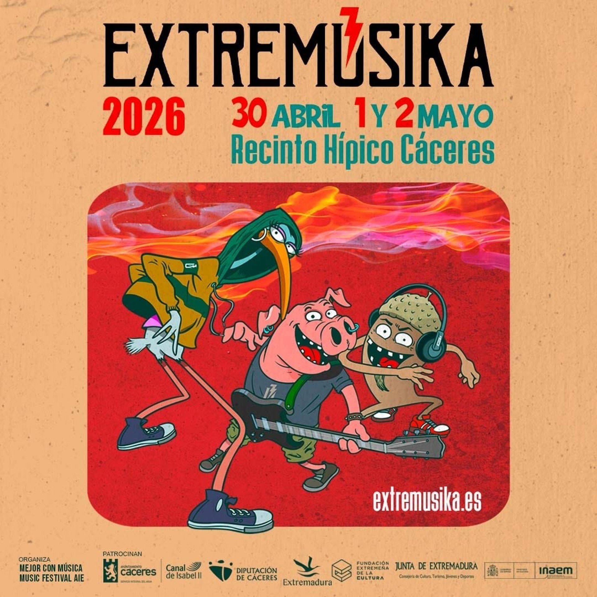 El festival Extremúsika se queda en Cáceres en 2026 pero cambia las fechas a primeros de mayo El festival Extremúsika se queda en Cáceres en 2026 pero cambia las fechas a primeros de mayo
