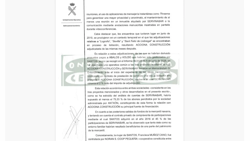 La UCO destapa comisiones del 2% a Santos Cerdán La UCO destapa comisiones del 2% a Santos Cerdán