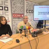 Esther Serrano y Ángel León durante la rueda de prensa en Ciudad Real