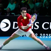 Jaume Munar durante el partido de la Davis contra Zverev Jaume Munar durante el partido de la Davis contra Zverev
