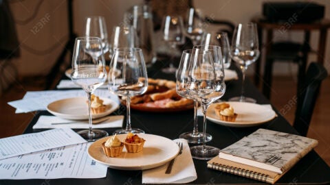 Imagen de archivo de una cena de empresa