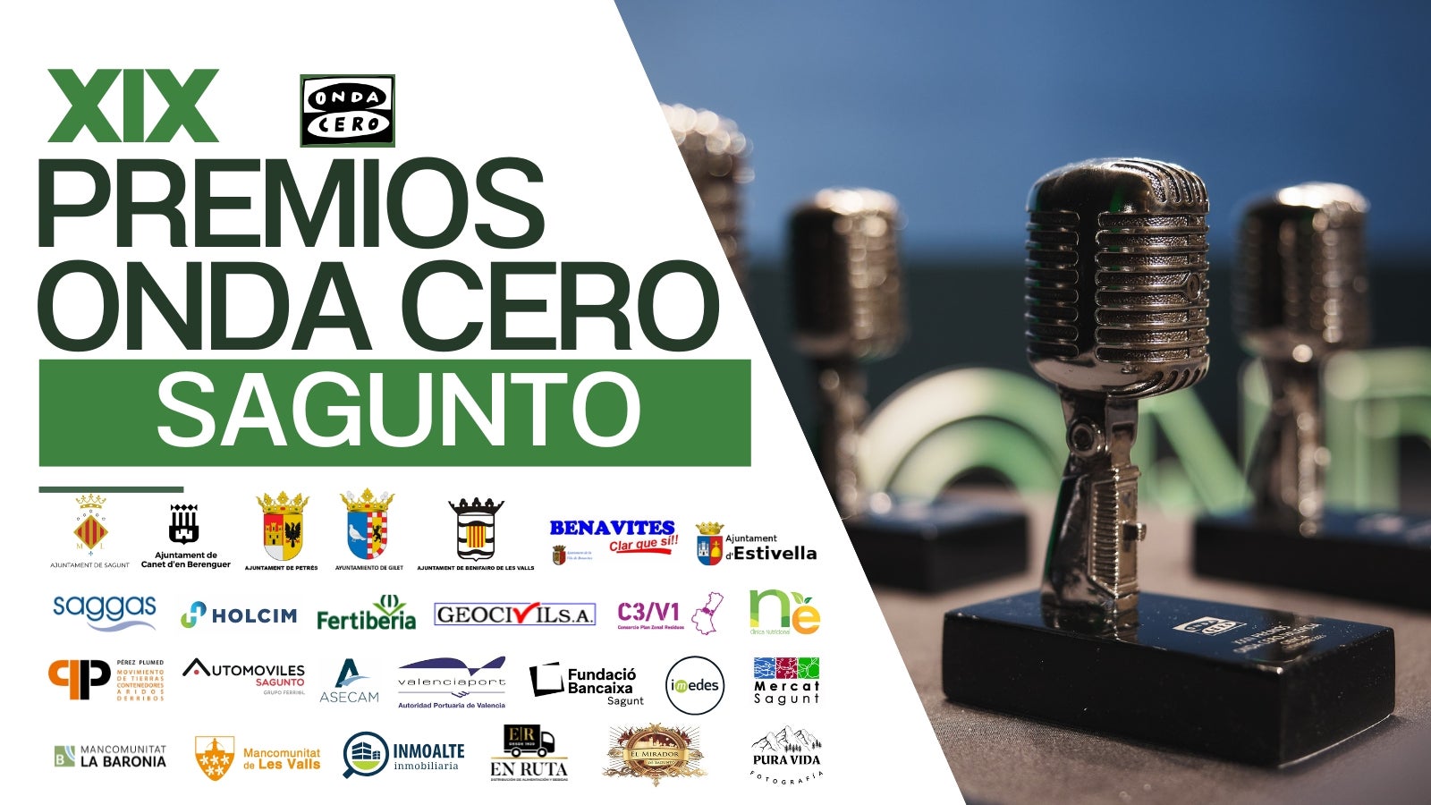 Onda Cero Sagunto entrega sus premios 2025 el día 27 de noviembre en la capital comarcal Onda Cero Sagunto entrega sus premios 2025 el día 27 de noviembre en la capital comarcal