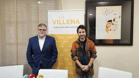 De izquierda a derecha: Fulgencio Cerdán, alcalde de Villena, y Víctor Lucas, pregonero de la Navidad 2025. De izquierda a derecha: Fulgencio Cerdán, alcalde de Villena, y Víctor Lucas, pregonero de la Navidad 2025.