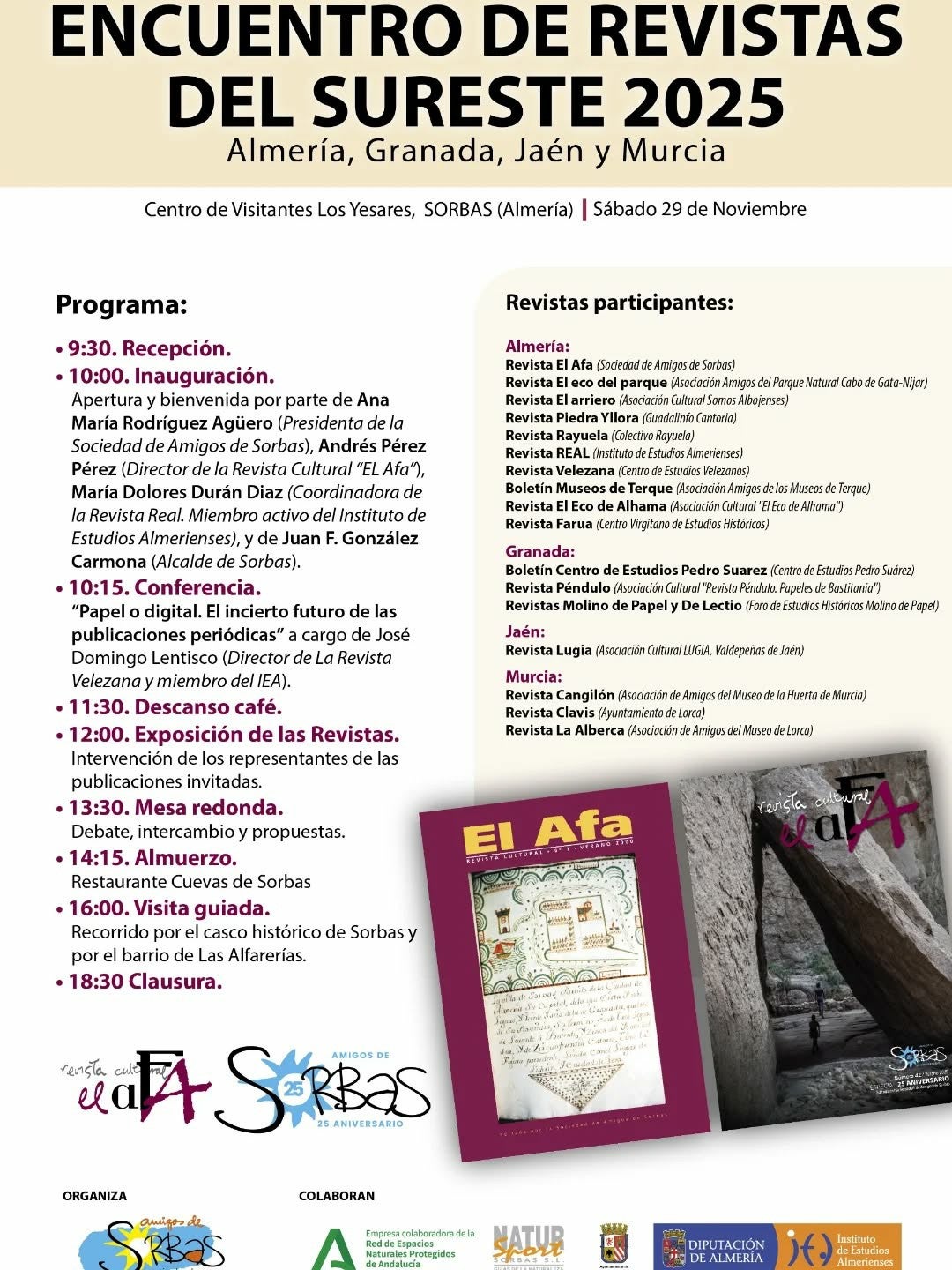 Encuentro de revistas del sureste en Sorbas Encuentro de revistas del sureste en Sorbas