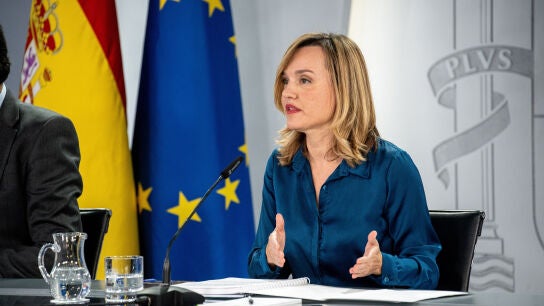 Pilar Alegr&iacute;a, portavoz del Gobierno, durante una rueda de prensa posterior al Consejo de Ministros 
