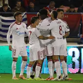 Los jugadores del Sevilla celebran el 0-2 conseguido durante el partido correspondiente a la segunda ronda de la Copa del Rey que CD Extremadura y Sevilla FC disputan este jueves en el estadio Francisco de la Hera. Los jugadores del Sevilla celebran el 0-2 conseguido durante el partido correspondiente a la segunda ronda de la Copa del Rey que CD Extremadura y Sevilla FC disputan este jueves en el estadio Francisco de la Hera.
