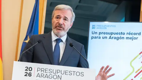 Azcón durante la presentación del presupuesto en el Pignatelli Azcón durante la presentación del presupuesto en el Pignatelli