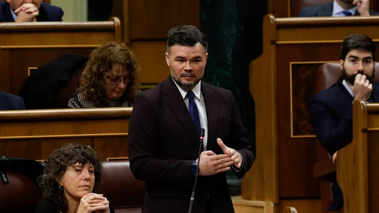 Gabriel Rufián durante la sesión de control al Gobierno Gabriel Rufián durante la sesión de control al Gobierno