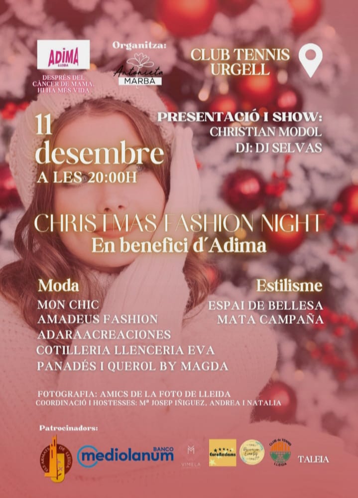 La Christmas Fashion Night organitzada per Antonieta Marba donarà visibilitat a Adima aquest dijous La Christmas Fashion Night organitzada per Antonieta Marba donarà visibilitat a Adima aquest dijous