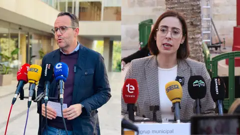Héctor Díez, portavoz del PSOE en Elche, y Esther Díez, portavoz de Compromís per Elx. Héctor Díez, portavoz del PSOE en Elche, y Esther Díez, portavoz de Compromís per Elx.