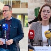 Héctor Díez, portavoz del PSOE en Elche, y Esther Díez, portavoz de Compromís per Elx.