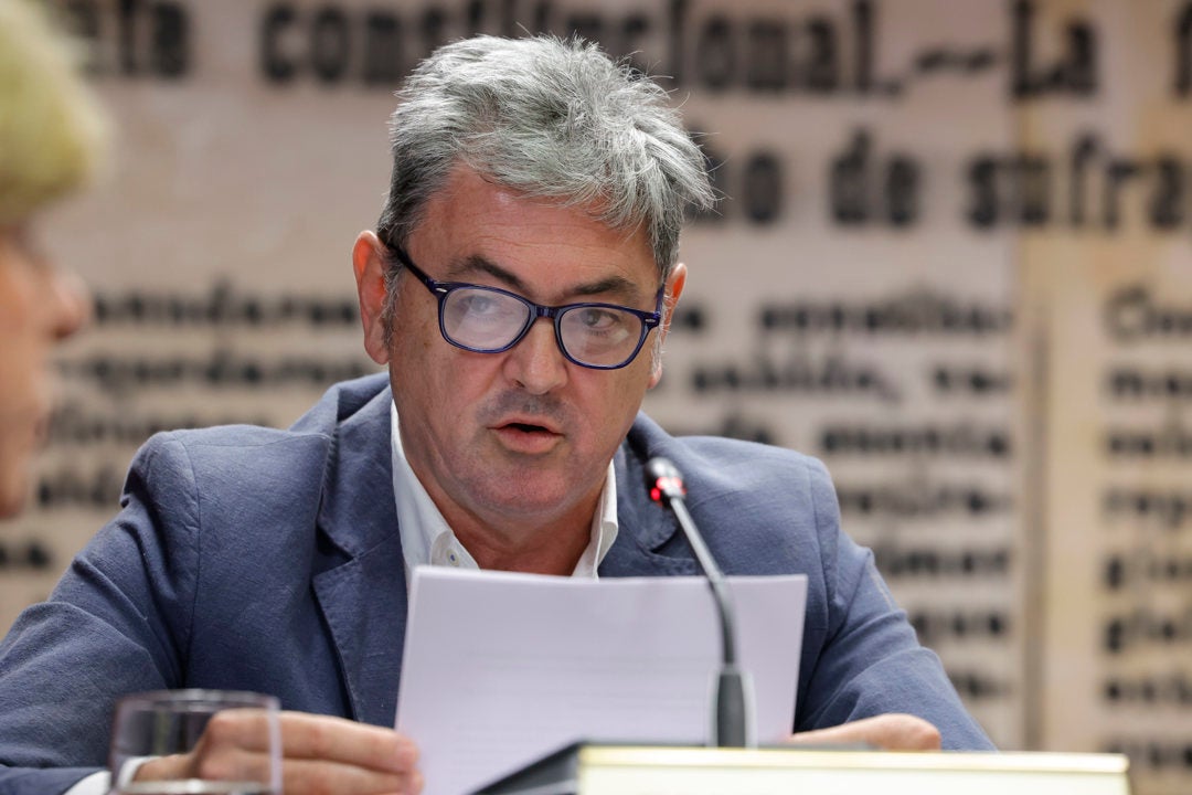 El empresario vasco Antxon Alonso, dueño de la empresa Servinabar, en la comisión Koldo del Senado el pasado mes de julio. El empresario vasco Antxon Alonso, dueño de la empresa Servinabar, en la comisión Koldo del Senado el pasado mes de julio.