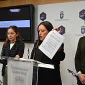 Fátima de la Flor durante la rueda de prensa
