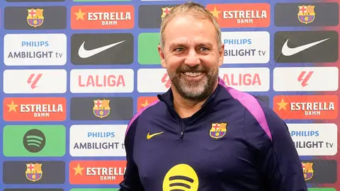 Hansi Flick durante la rueda de prensa Hansi Flick durante la rueda de prensa