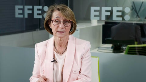 La presidenta de la Conferencia de Rectores y Rectoras de las Universidades Espa&ntilde;olas (CRUE), Eva Alc&oacute;n, rectora de la UJI (Castell&oacute;n) durante una entrevista con EFE en Madrid. 