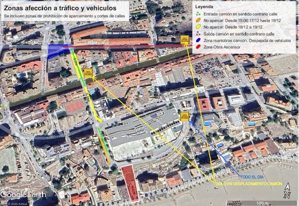 Las obras del ascensor que conectará la playa Centro de Villajoyosa con la zona de Barberes Sur provocarán nuevas restricciones de tráfico Las obras del ascensor que conectará la playa Centro de Villajoyosa con la zona de Barberes Sur provocarán nuevas restricciones de tráfico