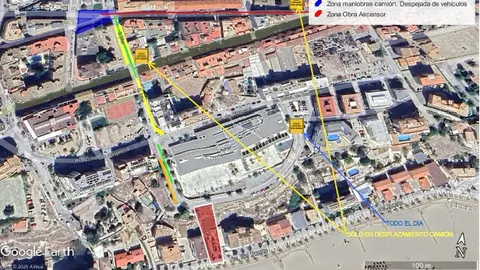 Las obras del ascensor que conectará la playa Centro de Villajoyosa con la zona de Barberes Sur provocarán nuevas restricciones de tráfico Las obras del ascensor que conectará la playa Centro de Villajoyosa con la zona de Barberes Sur provocarán nuevas restricciones de tráfico