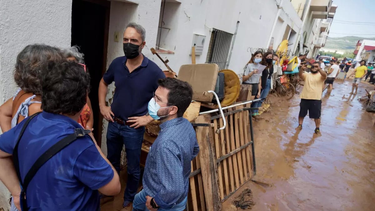 Joan Roig a inundacions a Alcanar Joan Roig a inundacions a Alcanar