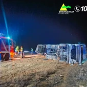 El cambión articulado tras el accidente en la A-4 El cambión articulado tras el accidente en la A-4