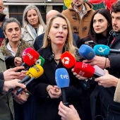 La presidenta de la Junta de Extremadura y candidata a la reelección por el Partido Popular, María Guardiola